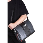 Сумка-мессенджер Piquadro Urban CA6802UB00/GRN с отделением для ноутбука 14" серая/черная натур.кожа