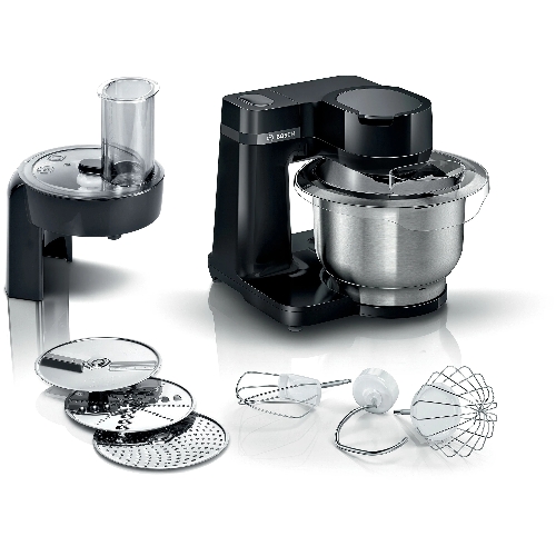 Кухонный комбайн Bosch MUMS2EB01, 700 Вт, 4 скорости, металл чаша 3,8 л, черный