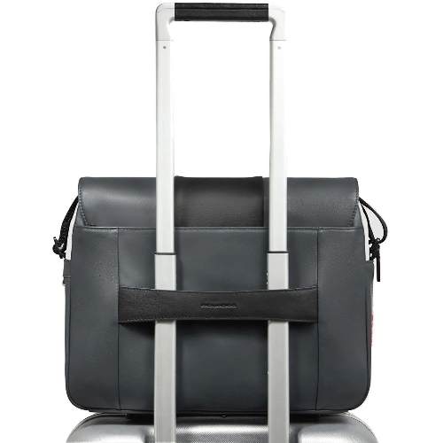 Сумка-мессенджер Piquadro Urban CA6802UB00/GRN с отделением для ноутбука 14" серая/черная натур.кожа