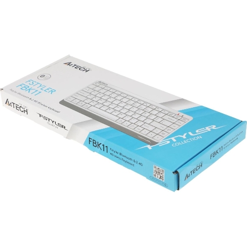 Клавиатура беспроводная A4Tech Fstyler FBK11 USB, Bluetooth/Радиоканал, белый/серый
