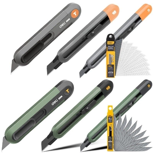 Набор технических ножей Home Series Green Deli HT4003L (ножи 9мм+18мм+Т-образный), эксклюзивный дизайн, корпус из высококачественного софттач пластика