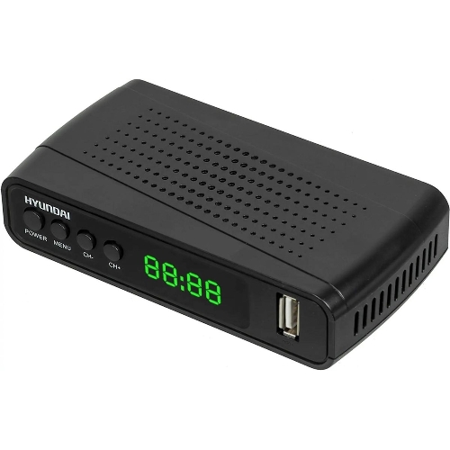 Приставка для цифрового ТВ Hyundai H-DVB520 черный, DVB-T2, DVB-T, DVB-C, HDMI, USB 2.0 х2